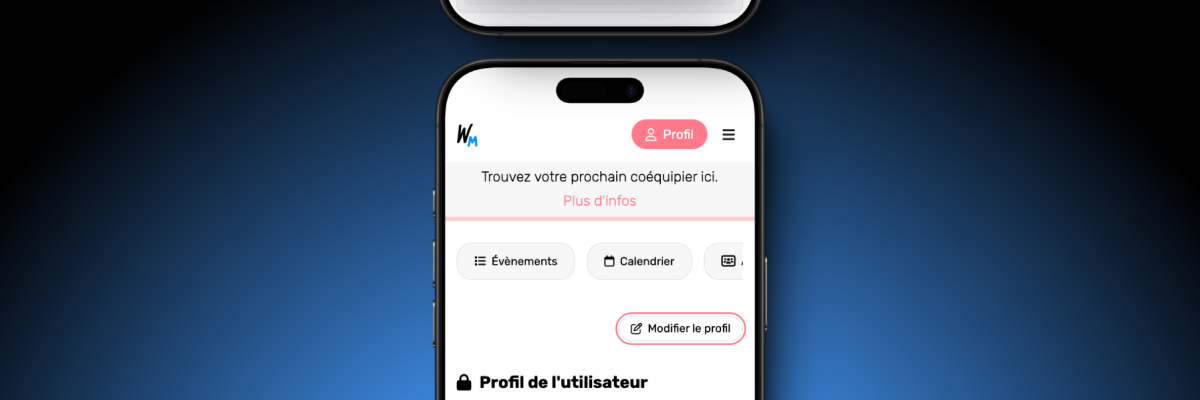 Cellphone that shows the WODmate website